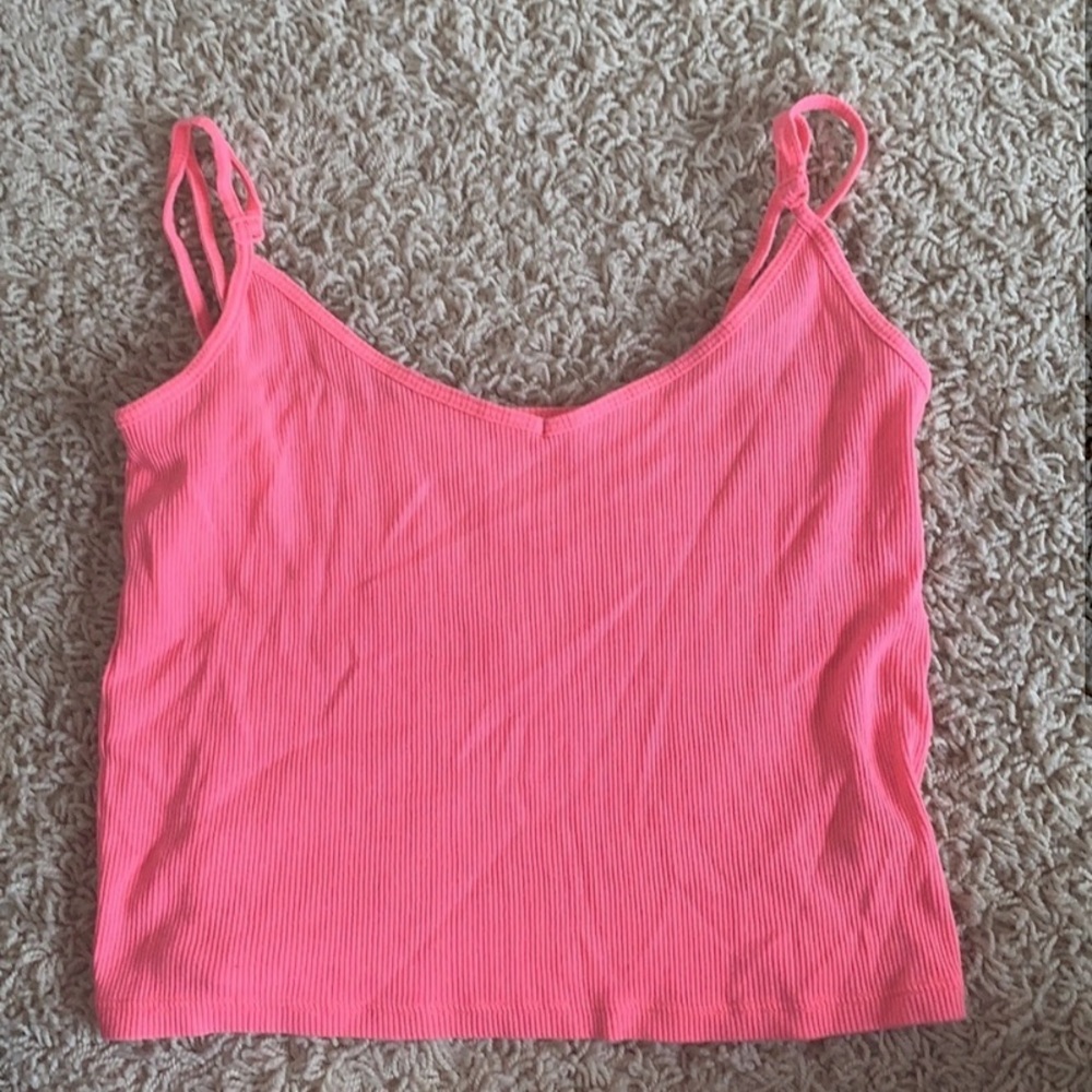aerie pink preppy crop top